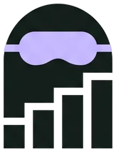 Tally wears a sleep mask over its eyes.